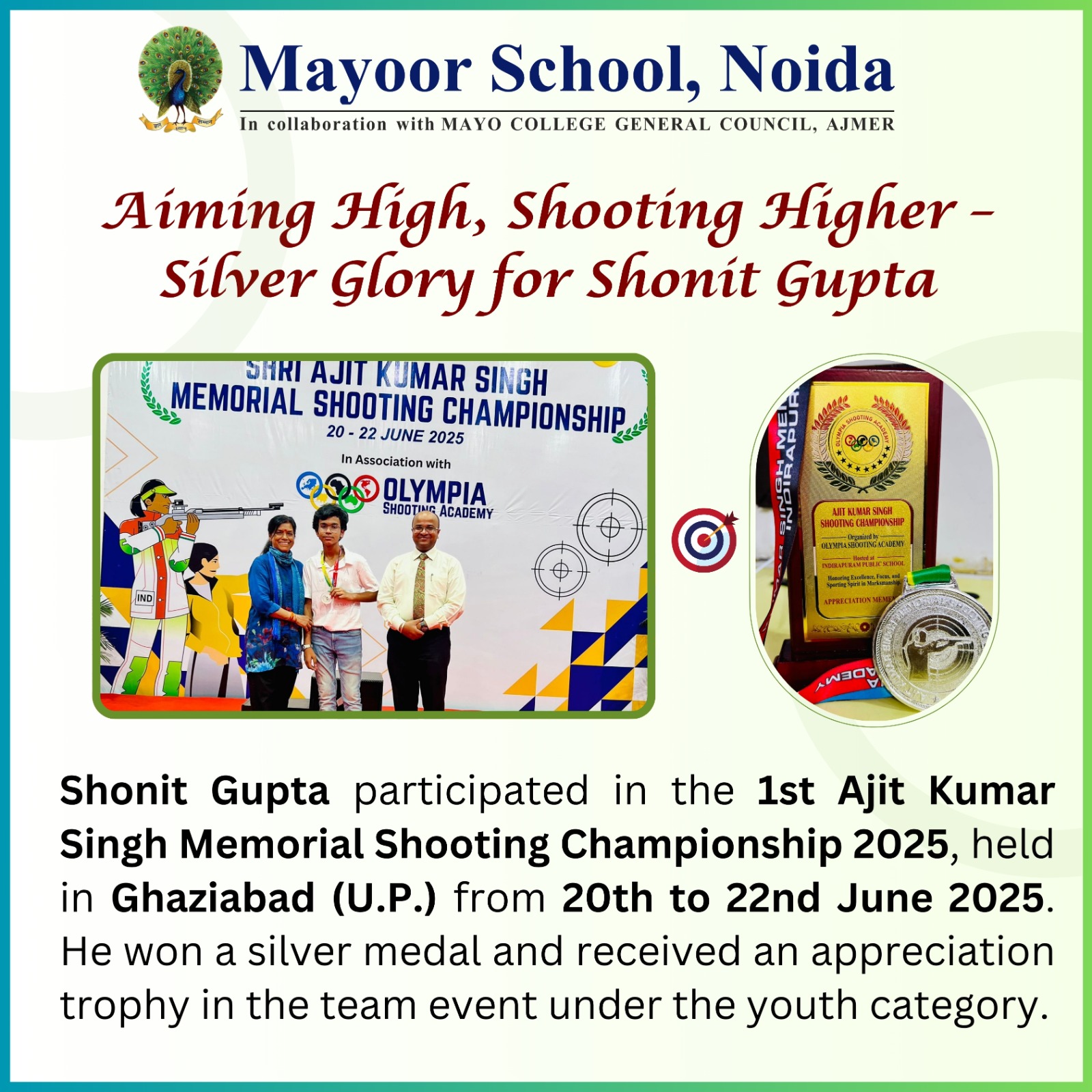 Aiming High, Shooting Higher- Silver Glory for Shonit Gupta